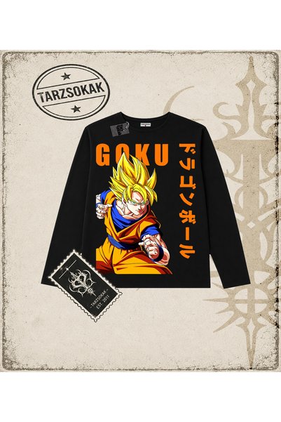 Tarzsokak Dragon Ball Anime Printed Long Sleeve