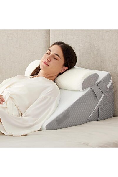 Ruqmuis 3PCS Wedge Pillow Set for After Surgery, Wedge Pillow Headboard, Adju...