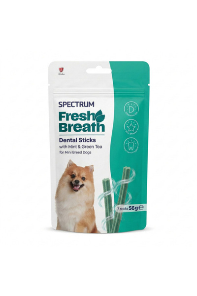 Spectrum Fresh Breath Dental Sticks Naneli ve Yeşil Çaylı Mini Irk Köpek Ödül Maması 56gr (7'li)
