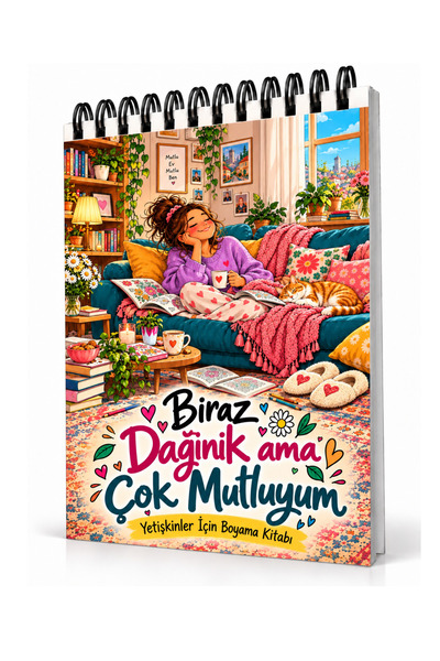 Pembe Yayınevi Mutlu Mandala Boyama Kitabı - Yetişkinler İçin Mutlu Boyama Sayfaları