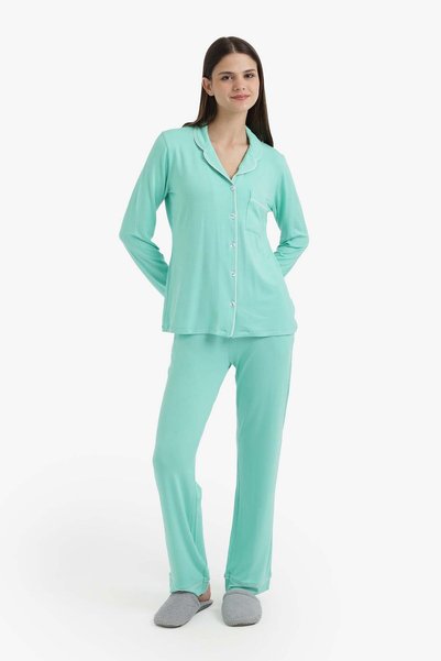 CARINA Karina Women's Viscose Notch Collar Contrast Piping Striped Pajama Set...