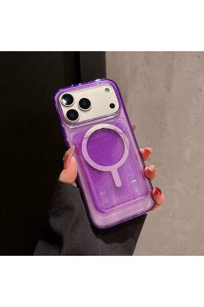 madamcase Apple iPhone 16 Pro Max Uyumlu Mor Armor Sararmaz Manyetik Kartlıkl...