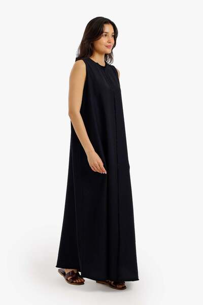 CARINA Karina Fringed Lounge Dress - Black