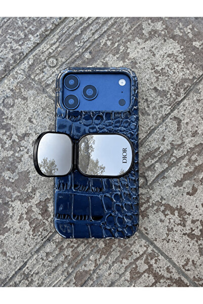 madamcase Apple iPhone 17 Pro Max Uyumlu Lacivert Luxury Snake Deri Görünmlü ...