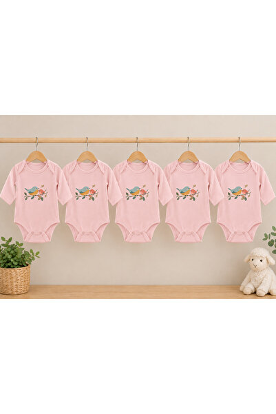 %100 Pamuk 5 Lİ Bebek Çıtçıtlı Body 3AY
