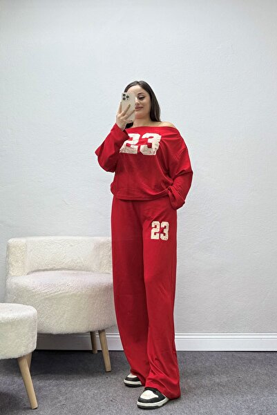 BELENDİR Women's Printed Modal Set Red