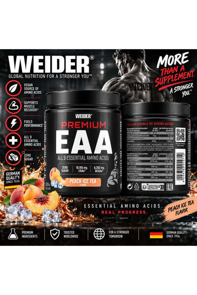 Weider Premium EAA Amino Acid All 9 Essential Amino acid 325 Gr - Peach Ice Tea