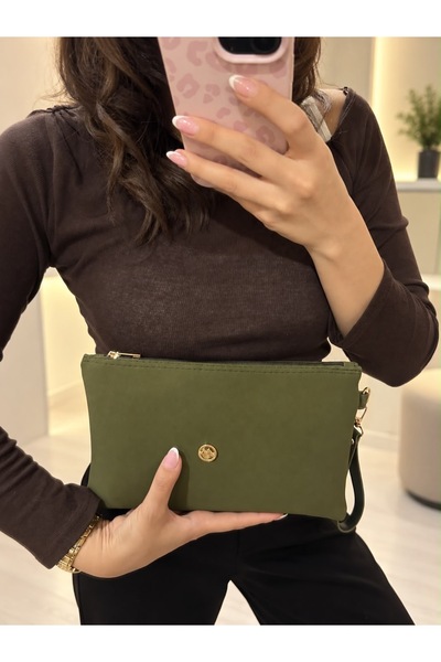 Genel Markalar Kadın Suet Clutch El Çantası