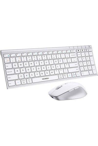 Seenda COE401 Bluetooth Keyboard Mouse Combo, USB+Dual BT Multi-Device, Recha...