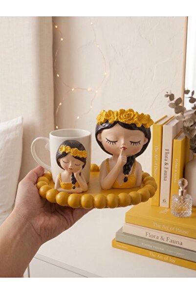 sutasarimevi Handmade Pink Flower Girl Themed Porcelain Cup and Presentation ...