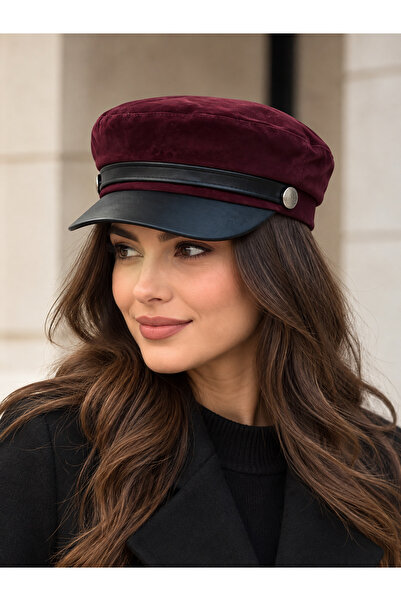 derikem Women's Suede Winter Newsboy Cap Captain Hat