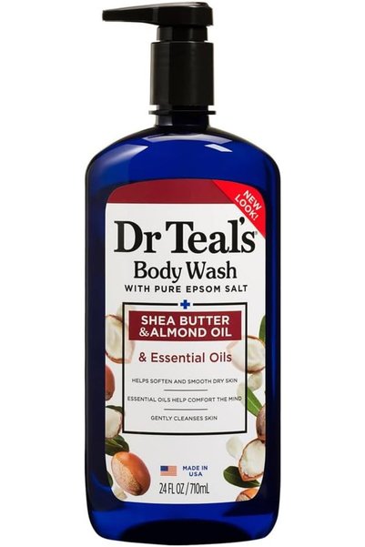 Dr. Teal's Inc غسول الجسم من دكتور تيلز بزبدة الشيا وزيت اللوز المغذي 710 مل