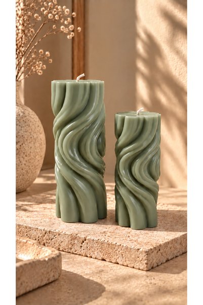 Atelier Lumira Flow Serisi 2'li Spiral Sütun Mum