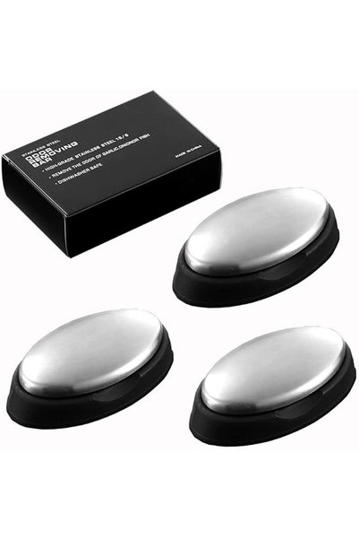 AZONEE Stainless Steel Soap, 3 Pcs Deodorant Soap with Soap Dish, Magic Hand ...