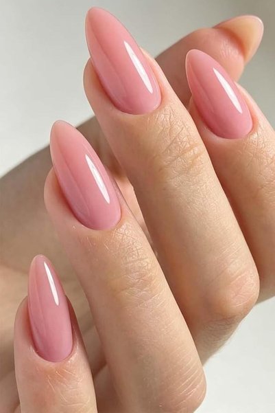 AZUREBEAUTY أظافر صناعية قصيرة لوزية اللون بتدرجات أومبري، بلون خوخي ناعم، 32...