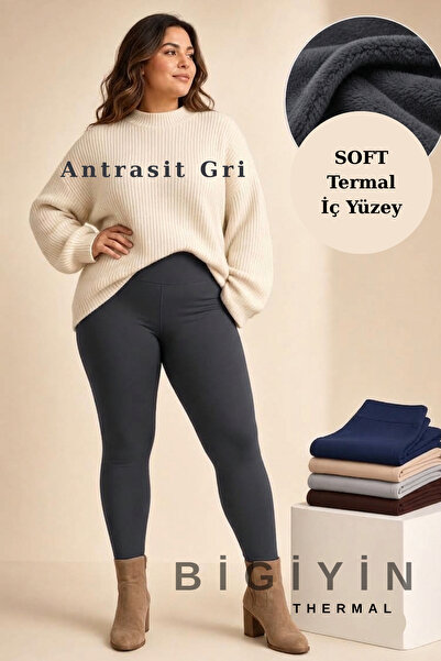 bigiyin Women's Plus Size Fleece Thermal Leggings Gathering High Waist Winter...