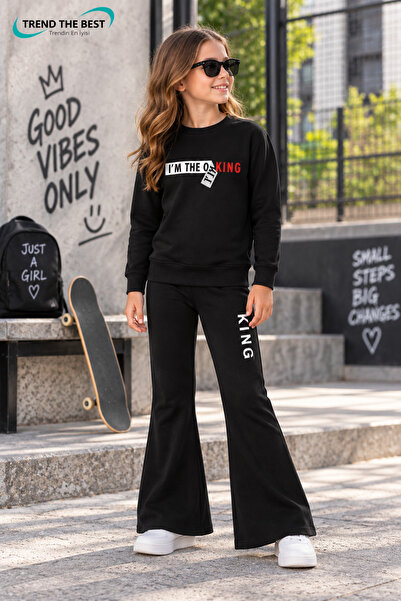 TREND THE BEST Trendin En İyisi Winter, Spring, and Autumn Girls' Black Spani...