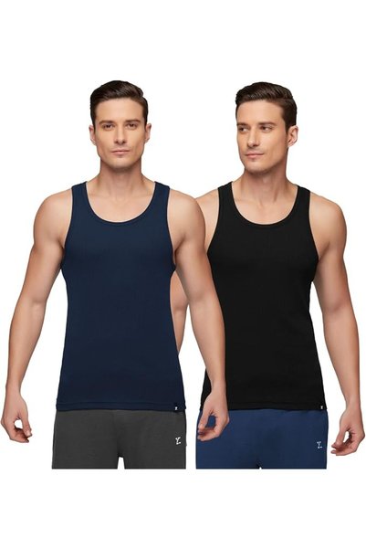 XYXX Men's Nova Super Combed Cotton Regular Fit Solid Round Neck Ribbed Vest ...