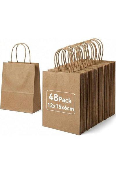 ECVV Gift Bags 48 Pieces (12L*6W*15Hcm) Set Eco-Friendly Paper Bags With Hand...