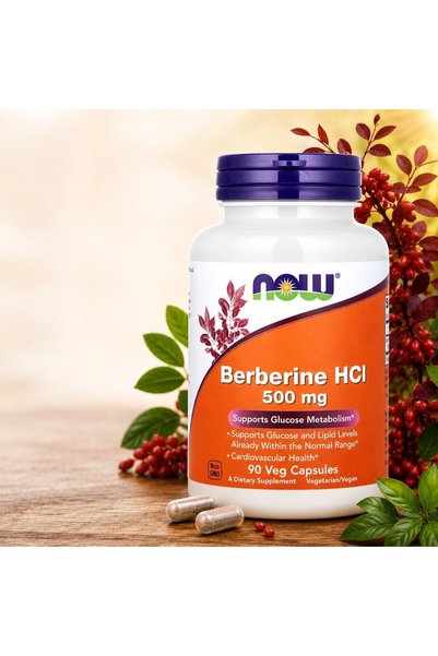 Now Foods بربرين هيدروكلوريد لدعم التمثيل الغذائي للجلوكوز 500 ملغ 90 كبسولة ...