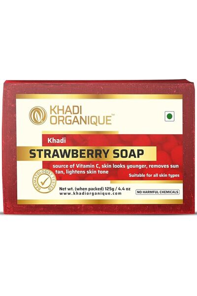 Khadi Organique صابون الفراولة المصنوع يدويًا 125 جرام