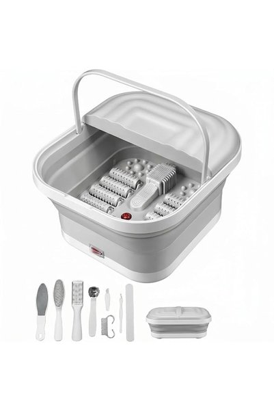 AOHRYME Collapsible Foot Spa Bath with Heat and Massage Rollers, Foldable Foo...