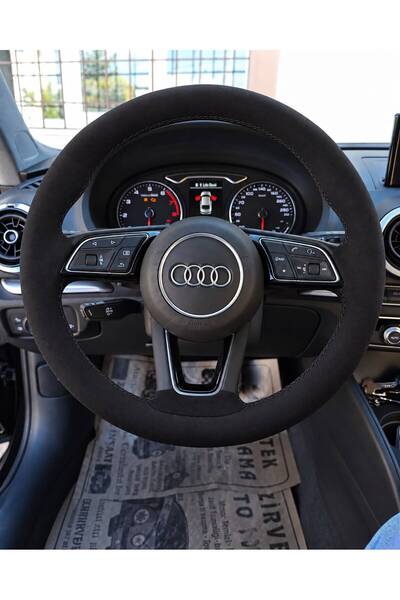 HasAkman Audi A3 8V Direksiyon Kılıfı Alcantara Süet Monza Black Serisi Siyah...