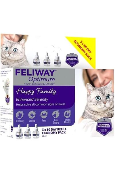 FELIWAY عبوة إعادة تعبئة أوبتيموم، أرجوانية، 3 عبوات