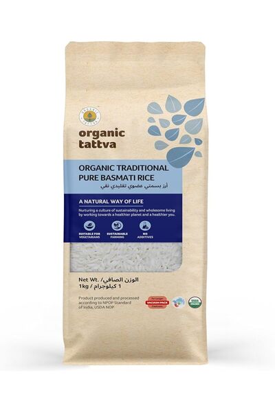 Organic Tattva أرز بسمتي تقليدي نقي 1 كجم