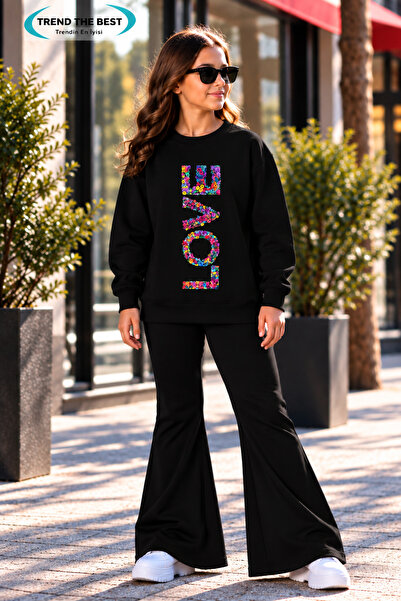 TREND THE BEST Trendin En İyisi Winter, Spring, and Autumn Girls' Black Spani...