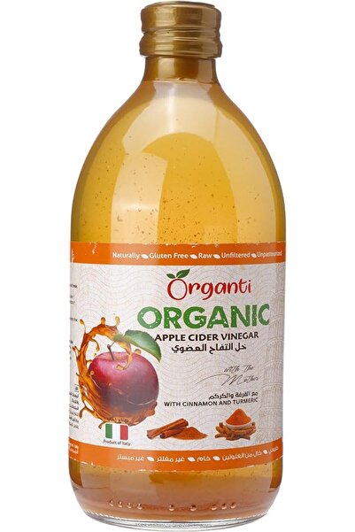 Organti Organic Apple, Cinnamon And Turmeric Vinegar, 500 Ml - Pack Of 1