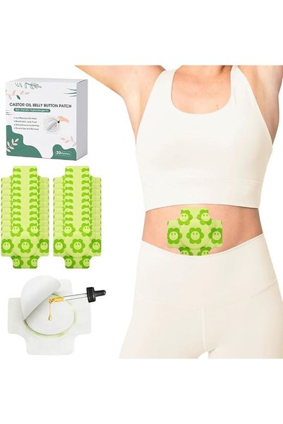 GENERAL 20Pcs Castor Oil Pack Wrap for Belly Button, Disposable Castor Oil Pa...