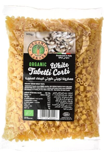 Organic Larder معكرونة توبتي كوري بيضاء، 500 جرام، صفراء
