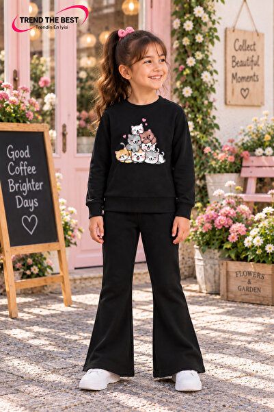 TREND THE BEST Trendin En İyisi Winter, Spring, and Autumn Girls' Black Spani...