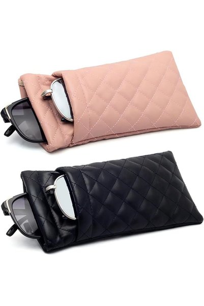ASKIND 2 Pcs Double Eyeglasses Case, PU Leather Double Glass Case Large Squee...