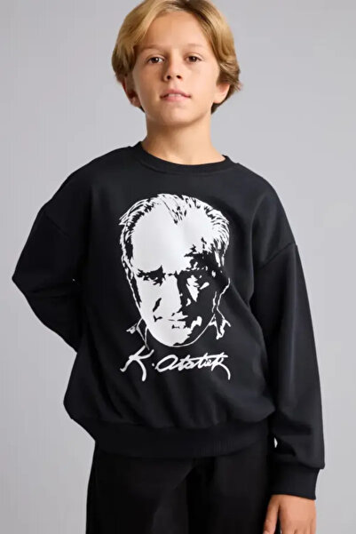 DeFacto Ataturk Printed Crew Neck Sweatshirt for Boys I6566A826Wn