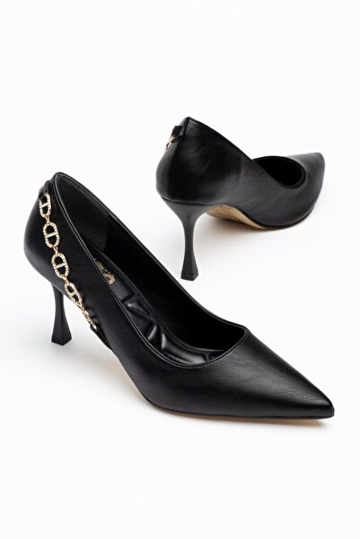 HCO SHOES Ματ δερμάτινη αλυσίδα με λεπτομέρειες Γυναικείο στιλέτο