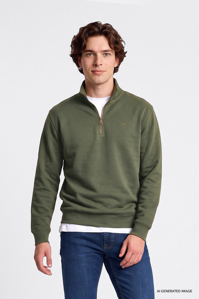Lee Regular Fit Normal Kesim Kapüşonlu Fermuarlı Lacivert Sweatshirt Ceket