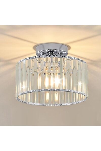GENERAL Diameter 14 CM-E26, bulb not included-Crystal chrome ceiling light, m...