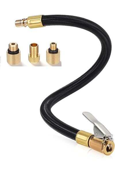 Generic 4Pcs Clip-On Tire Inflator Extension Hose 15.75 Inch, Tyre Pump Air C...