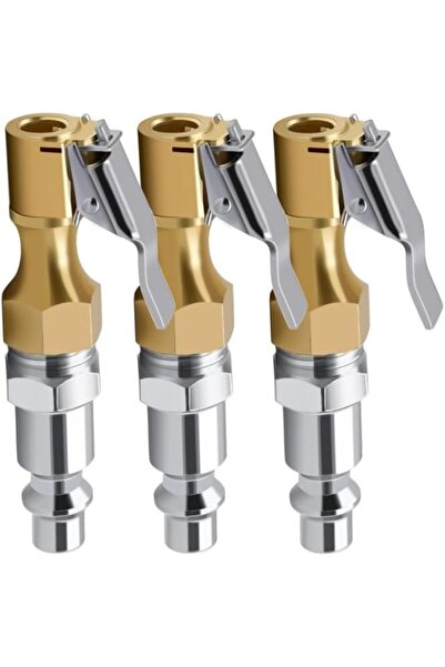 HaveLovely 3 Pcs Heavy Duty Closed Flow Air Chucks, 1/4 in FNPT, Brass, Lock ...