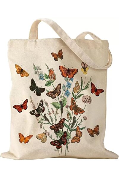 GENERAL Aesthetic Canvas Tote Bag Women Floral Canvas Handbag Reusable Sturdy...