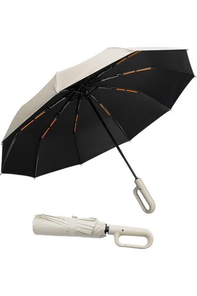 Generic Automatic Folding Travel Umbrella, Windproof Fiberglass Frame,45.67" ...