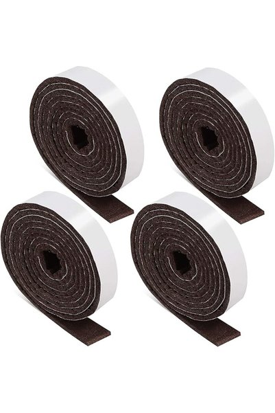 TERRIFI Self Adhesive Felt Strips for Furniture Scratch Protection, 4 Brown P...