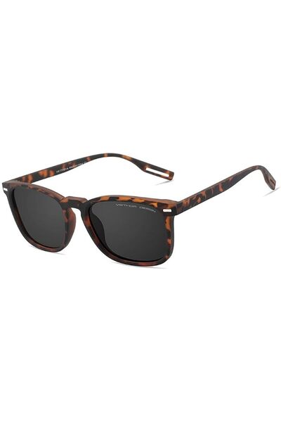 Generic New unisex stylish polarized photochromic square-framed sun-protectiv...
