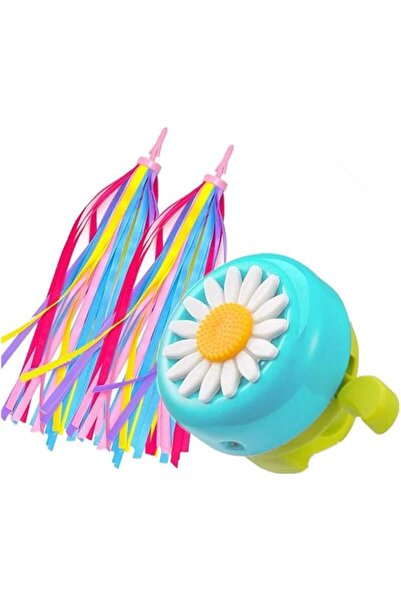 SWIUKPHE Kids Bike Bell & Streamers Set, 1 Pack Sunflower Bicycle Bell + 2 Pa...