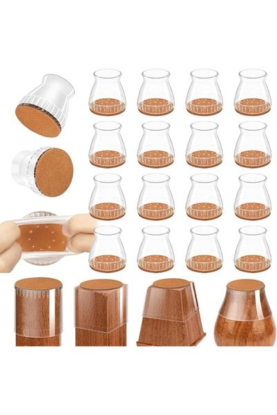 GENERAL Chair Leg Floor Protectors 24 Pack Silicone Felt Pads