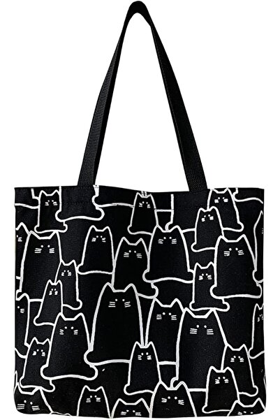SWIUKPHE Cute Cat Canvas Tote Bag for Women, Large Reusable Cotton Shopping B...