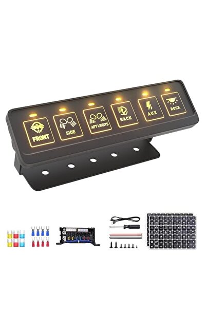 FLYGIENE 6 Gang Wireless Switch Panel,Multifunction Remote Switch Panel for O...