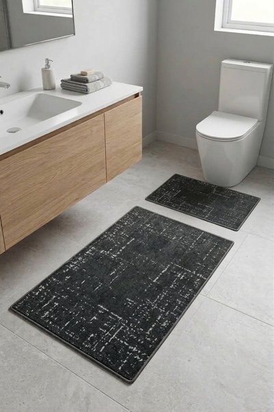 Ayduran Halı Modena Şönil Kilim Pamuk Tabanlı 2’li Banyo Paspas Takımı Lavabo...